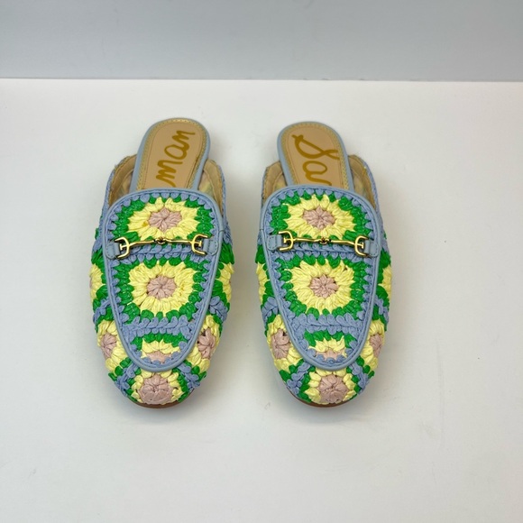 Sam Edelman Linnie Crochet Bit Flat Mule Sandals Womens Size 7.5 Multi Color - Picture 6 of 7